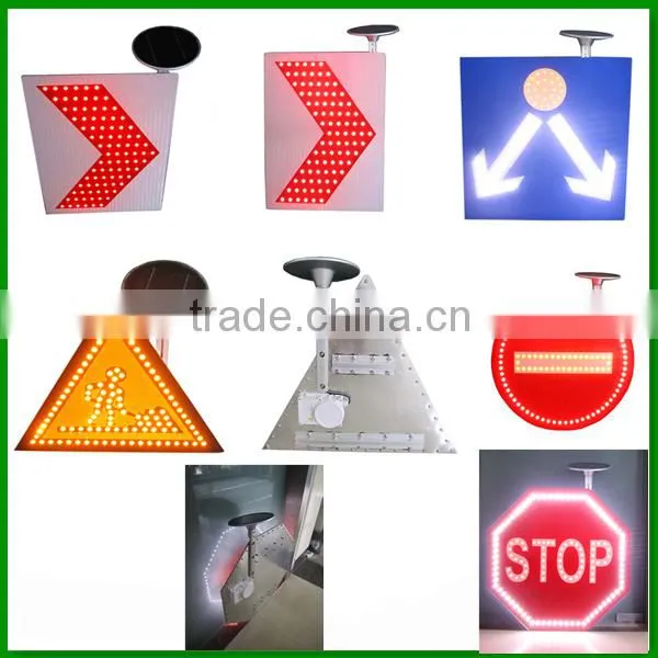 LED Solar Warning Stop Paddle /Roadside warning board solar energy