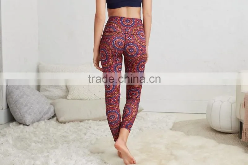 Wholesale custom 2016 latest design compression tights yoga pant for girl running yoga pants for women