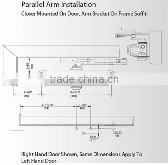Light duty soft door closers surface mounting type