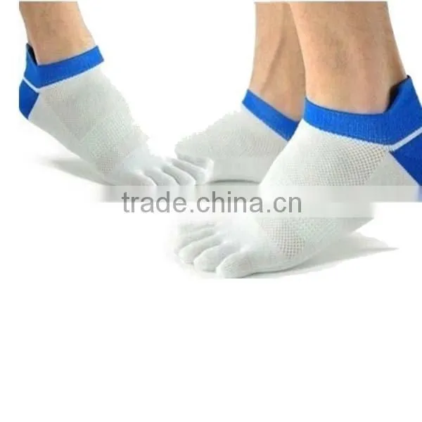Hot Sale 5 pairs new young men's tube socks pure cotton sport baseball five finger socks toe socks bulk