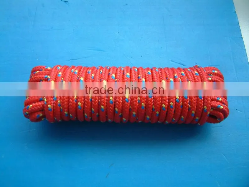 Red/yellow/blue/green/white/black diamond braided polyester rope
