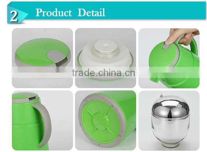 2014Popular cheap plastic milk jugs glass inner thermal travel pot(JGBW)