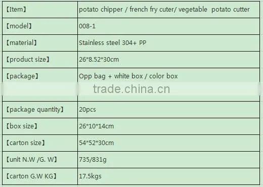 Multifunctional potato chipper, french fry cuter, vegetable potato cutter