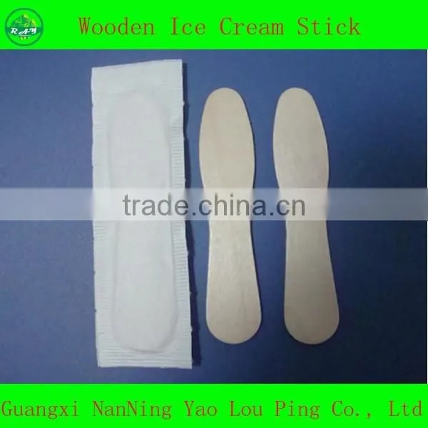 Hot Sell 114mm Individually Wrapped With Paper Ice Cream Spoon