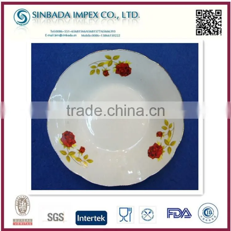 cheap porcelain plate with beautiful decals