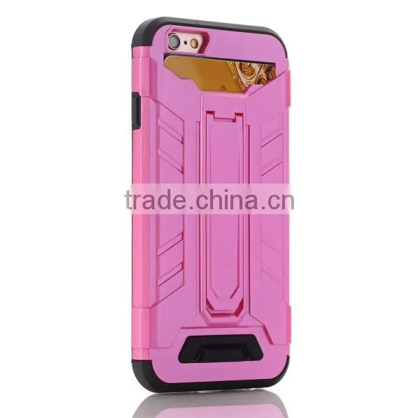 Card slot phone case bracket protective phone shell TPU + PC material for iPhone7 / plus