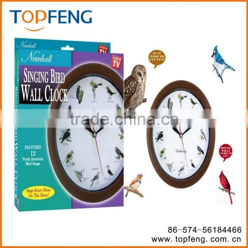 Newhall Singing Bird Wall Clock /Singing Bird Wall Clock/12 Unique Bird Songs Chirping Hourly clock