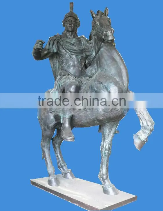 Garden large bronze warrior statues