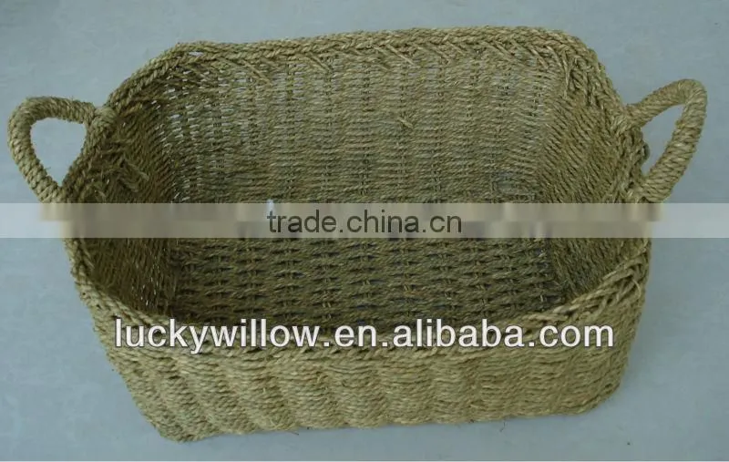 Decorative hand weave seagrass basket set