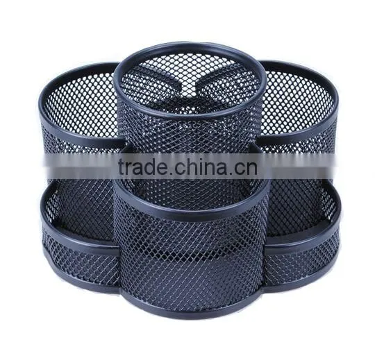 3 Compartments Multi Purpose Metal Mesh Pencil Holder