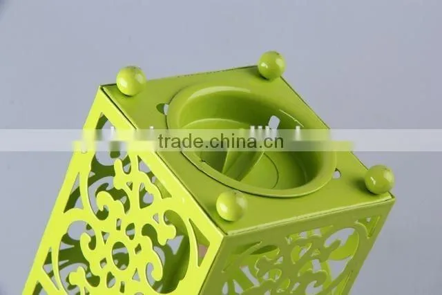Home Decoration Candlestick/hollow out Design Iron+Glass Candle Holder