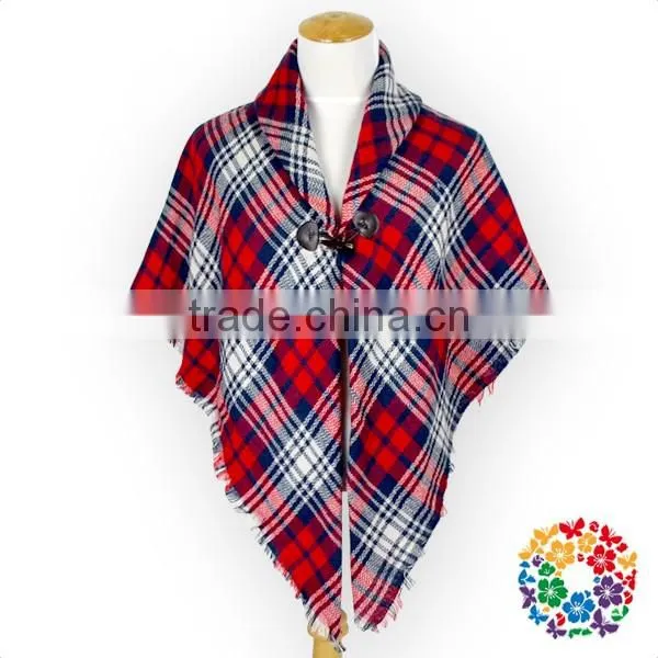 Wholesale Blanket Scarf Check Print Shawl Warm Cotton Cape Shawl