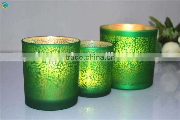shining glass candle holder for table decoration