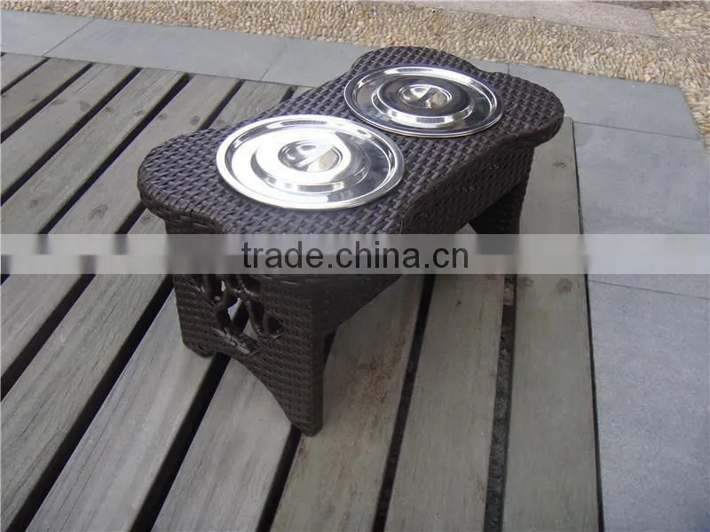 Stainless Steel Rattan/Wicker Dog bowl