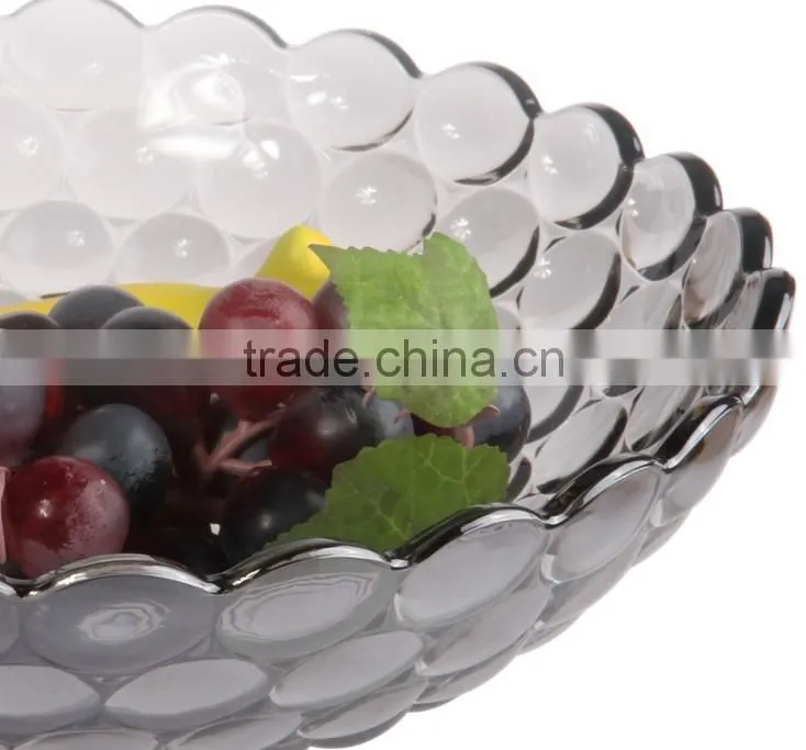 Clasic glass fruit bowl/ art glass bowl/ decorative hotel glass plate/ high quality hotel fruit/ salad /candy plate BHL-P6