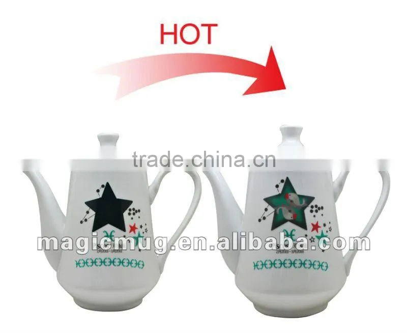 new brand heat sensitive color changing magic teapot