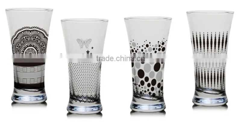 10oz 12oz christmas snow color prinitng drinking glass water glass cup juice cup