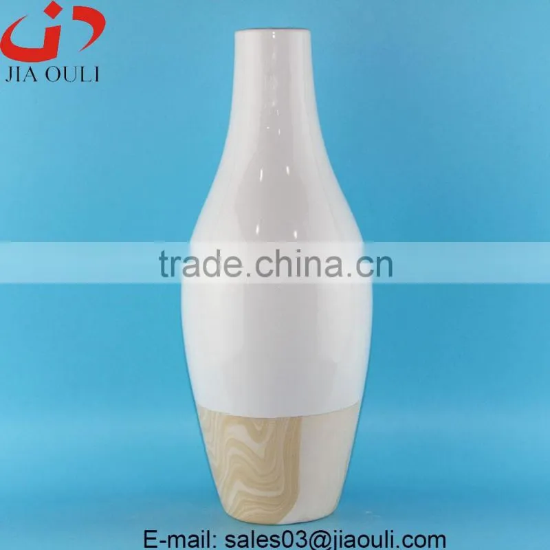 Simple design Ceramic wooden finish vases for home decor, chinese vases