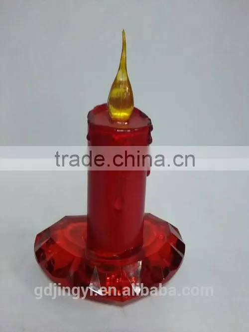 LED lighted acrylic heart shape base colorful candles decoraitons