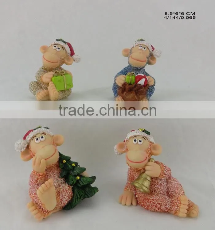 Resin christmas monkey sculpture for 2016