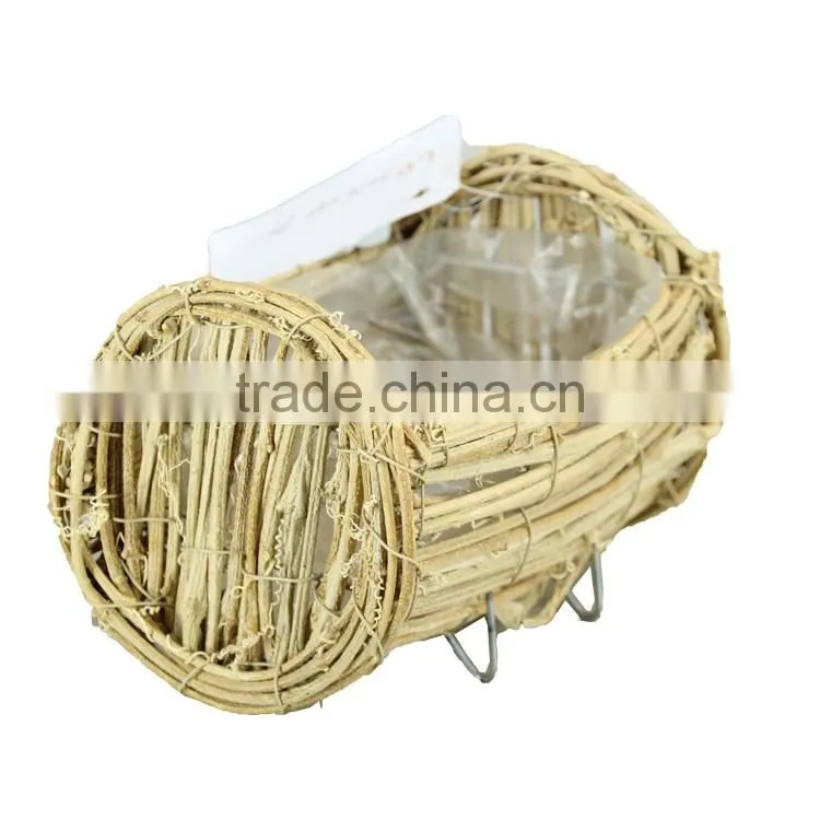 Natural Rattan Baskets Garden Planter Decoration Tray