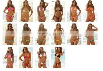 Solid Triangle Top Modern Fit Micro Scrunch Bottom Bikini