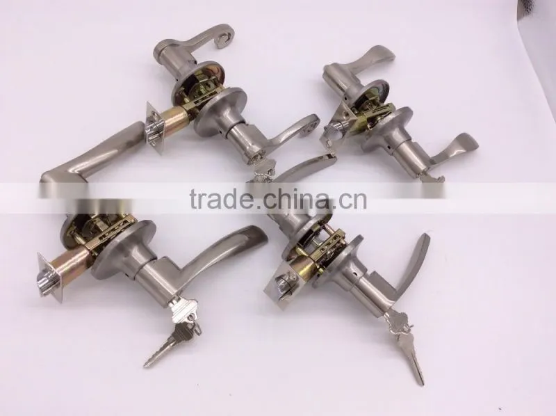 zinc commercial room office hotel glass heavy duty security door lever handle cylinder lock