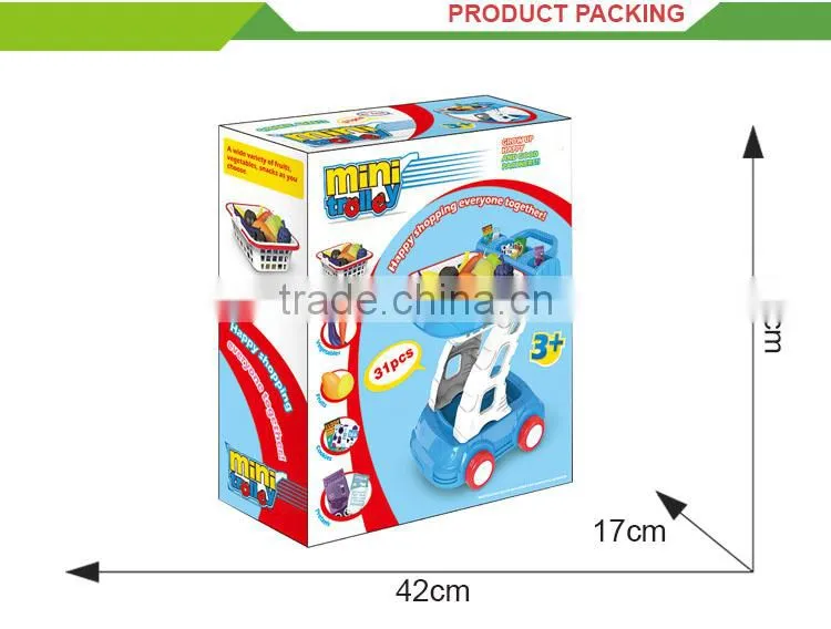 Kids kitchen pretend play set vegetable and fruit trolley