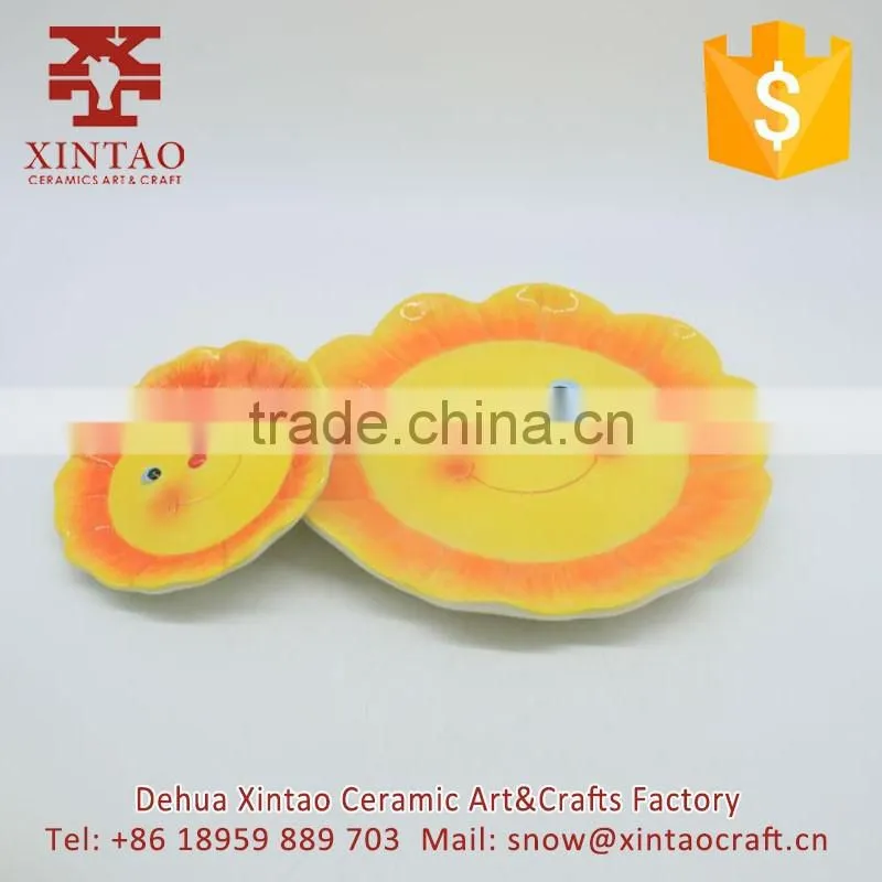 Novelty Sunflower shaped decorative ceramic napkin holder