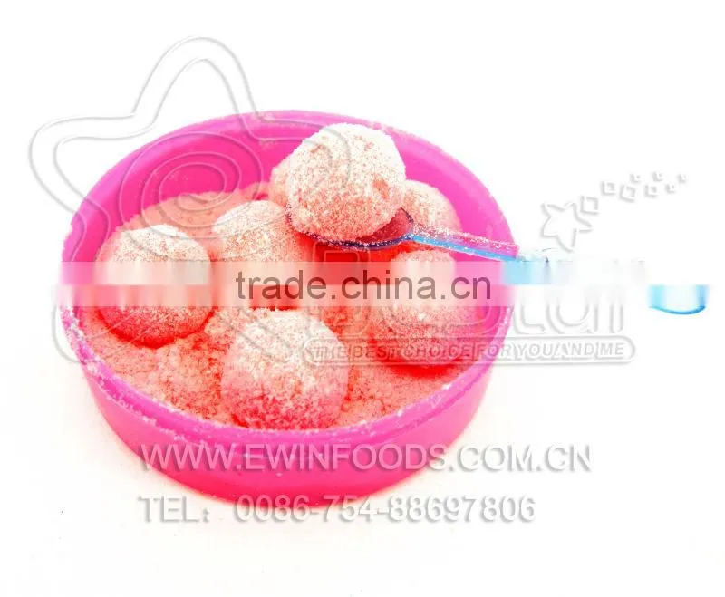 Strawberry Flavor Bubble Gum With Sour Powder