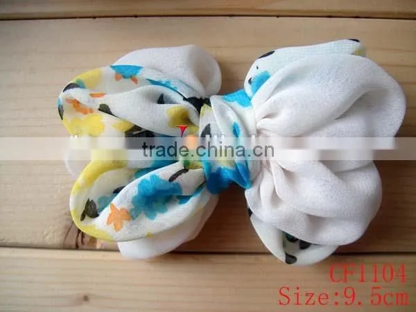CF1104 Antique ribbon chiffon fabric bow tie for accesssories