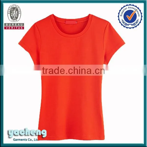 Basic tshirt round neck cheapest cotton pink plain t-shirts