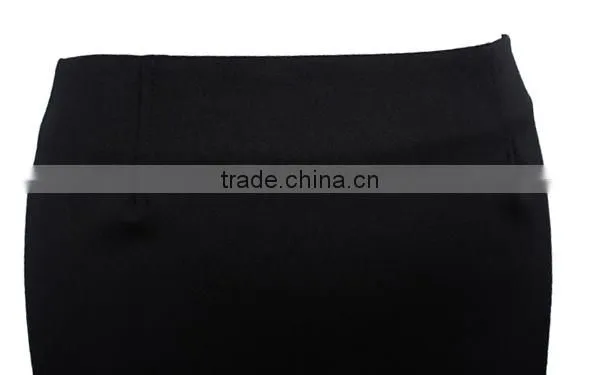 Polyester chiffon and black satin combination slim 2015 high quality ladies short skirt