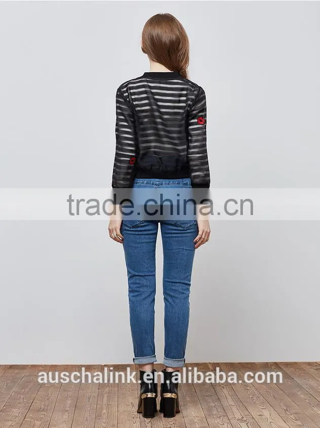 OEM service new model outdoor young ladies jackets embroidery designs