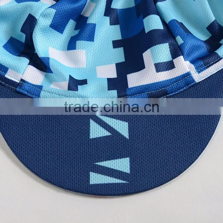Custom breathable bicycle hat dry fit sublimation coolmax 100%polyester blank cycling caps hats manufacturer