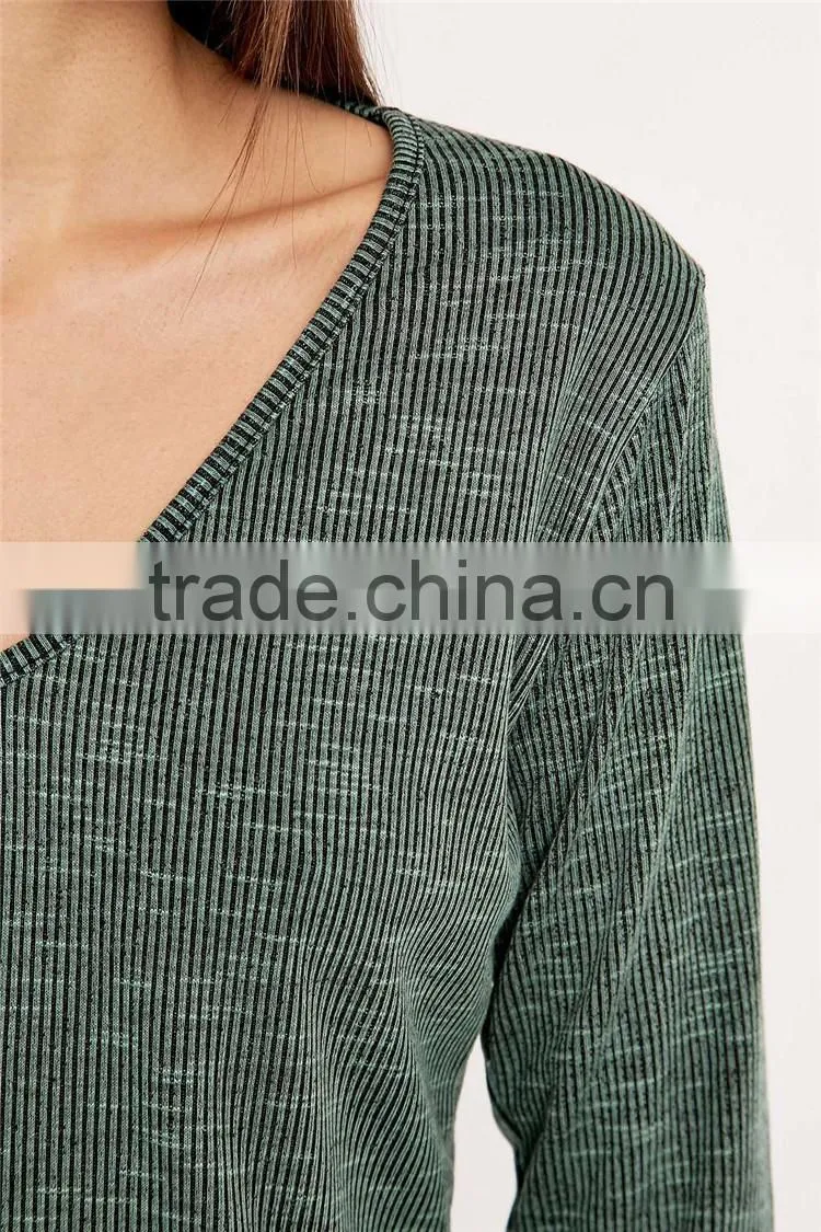 New fashion dry fit plain t shirts full hand designer v neck t shirts
