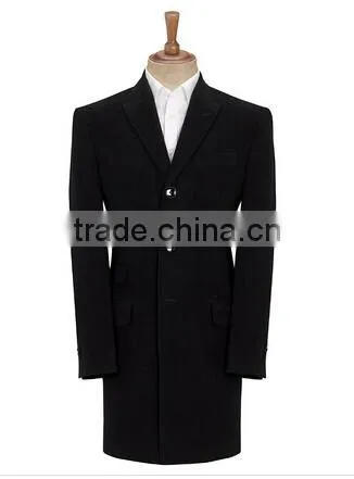 2014 Latest Style Formal Occasion Slim Fit Mens Cashmere China Mada Men Coat