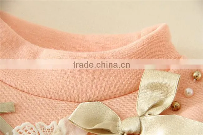 long sleeve undershirt for 2 year-old gril, baby long sleeve undershirt with 90cm, kids turtleneck winter underwears