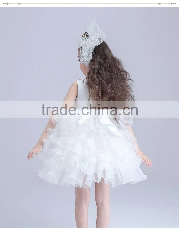 2017 8 years girl dress designs cake satin dresses