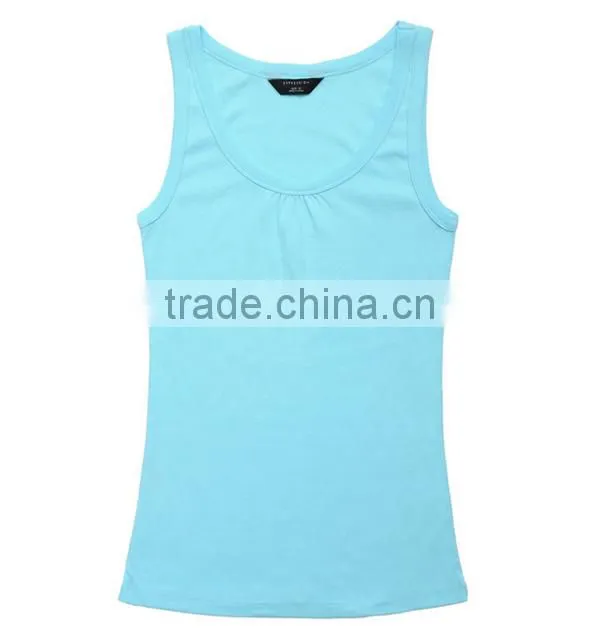Men 100% Cotton Plain Single Undershirt Sleeveless Shirt Vest Tank Top