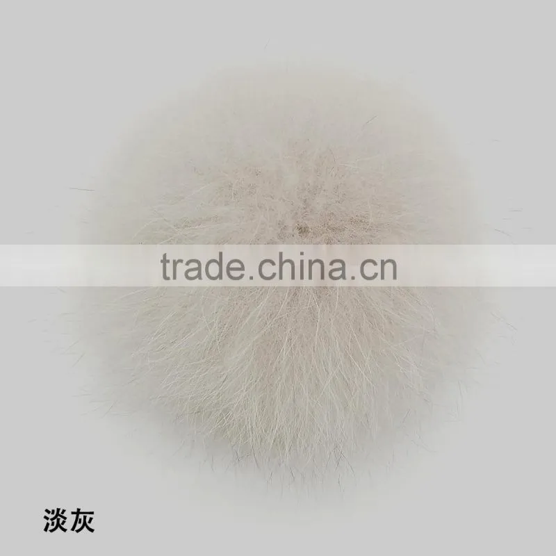 China handmade fox pom poms with 12cm for beanie hat