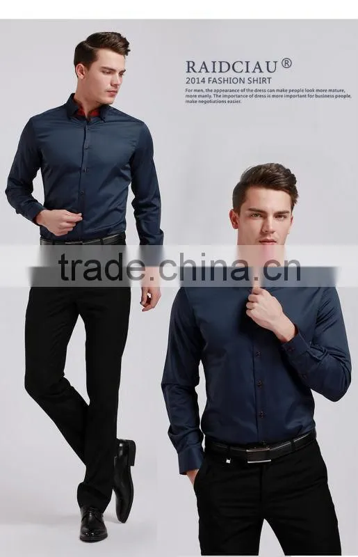 Wholesale fashion slim fit mens long sleeve dress shirts with good quality