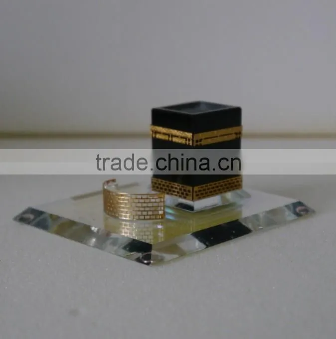 High Quality 24k Gold Plated Crystal Kaaba Model For Islamic Crafts