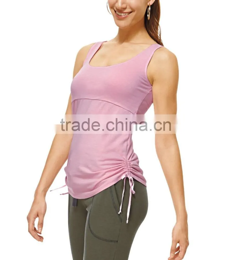 86% nylon 14% spandex custom wholesale fitness clothing women tank top