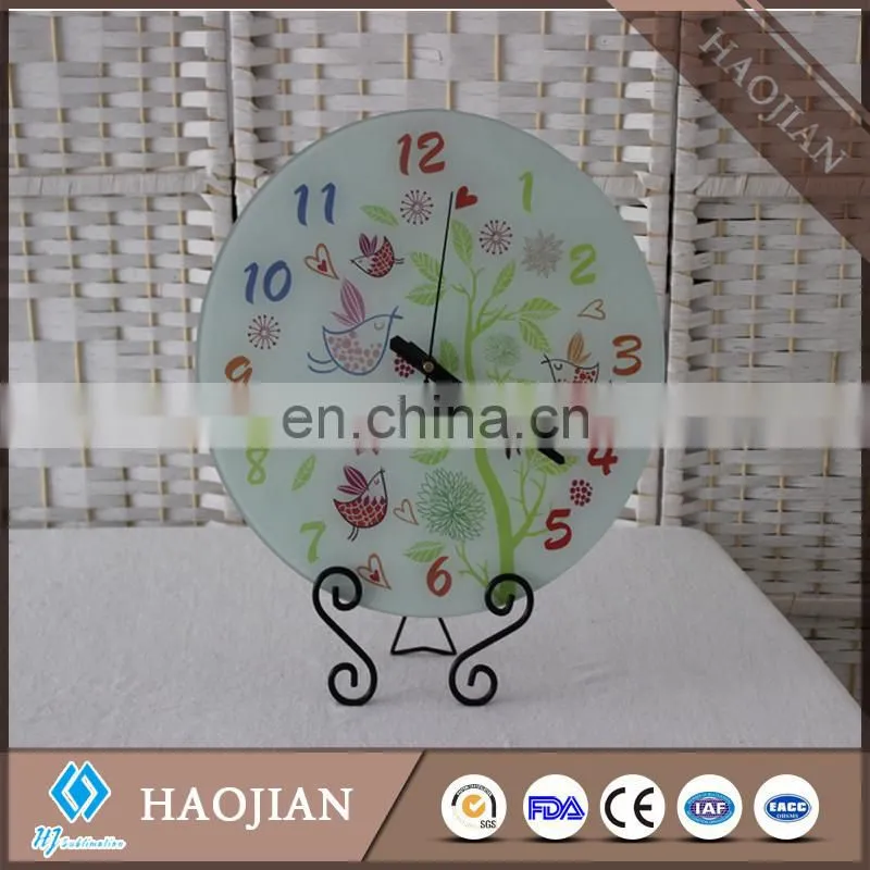 sublimation blank glass decorative wall/table clock
