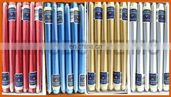 metallic decorative candles for sale with different color