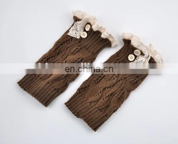 2016 New Arrival 3 Buttoned Lace Boot Socks Warm Winter Boot Cuffs