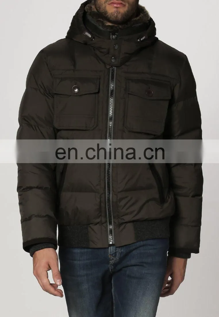 warm artificial padded jacket for man