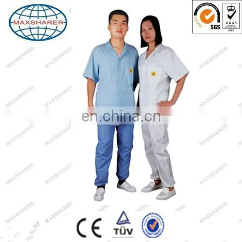 12 years supplier Maxsharer manufacture esd antistatic short sleeve work shirt