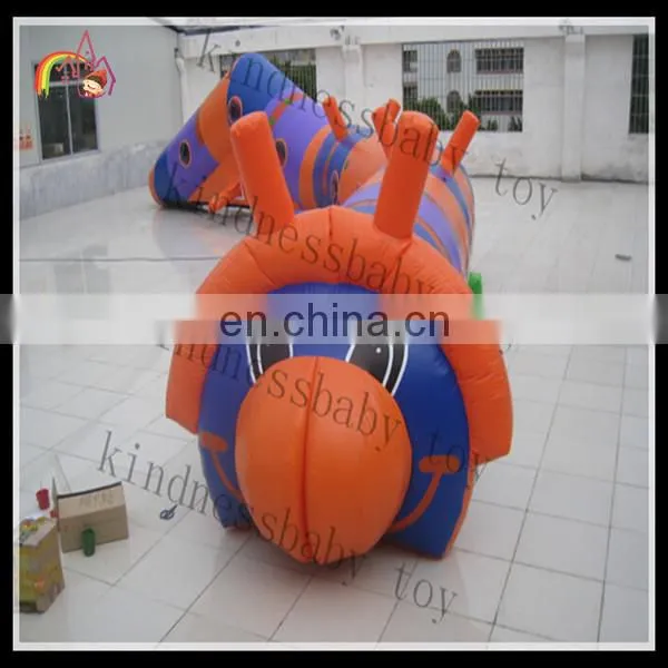 Popular funny inflatable caterpillar tunnel for kids to sale